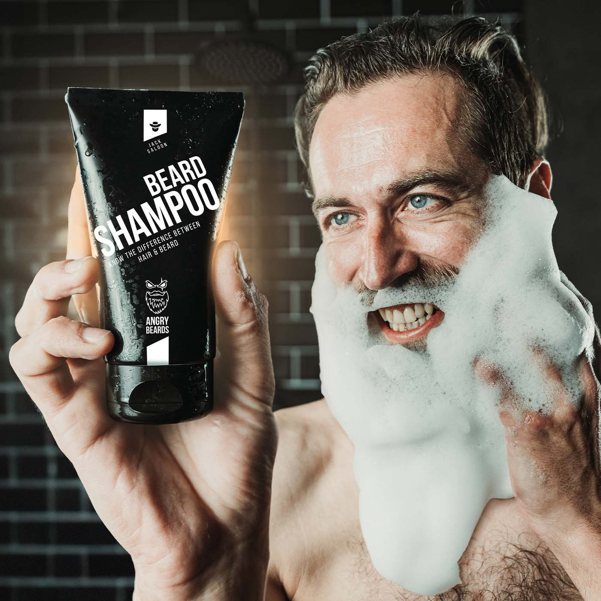 ANGRY BEARDS Jack Saloon šampón na bradu a fúzy, 150 ml