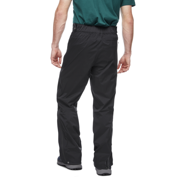 Black Diamond Stormline Stretch Full Zip Rain nepromočive muške hlače, crne