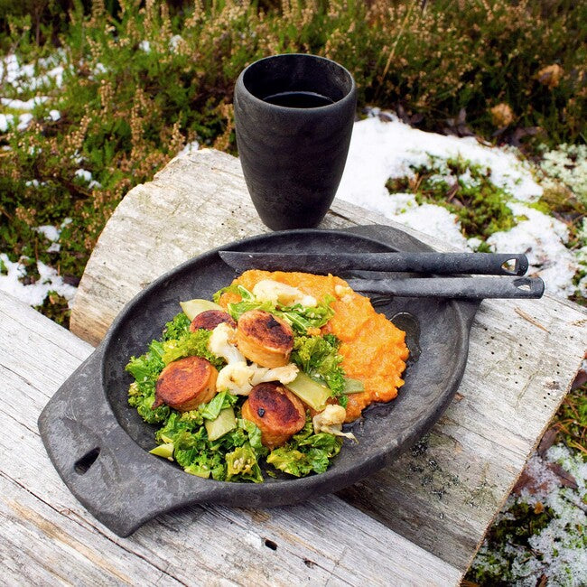 Kupilka CUTLERY kamping pribor u pakiranju, crni