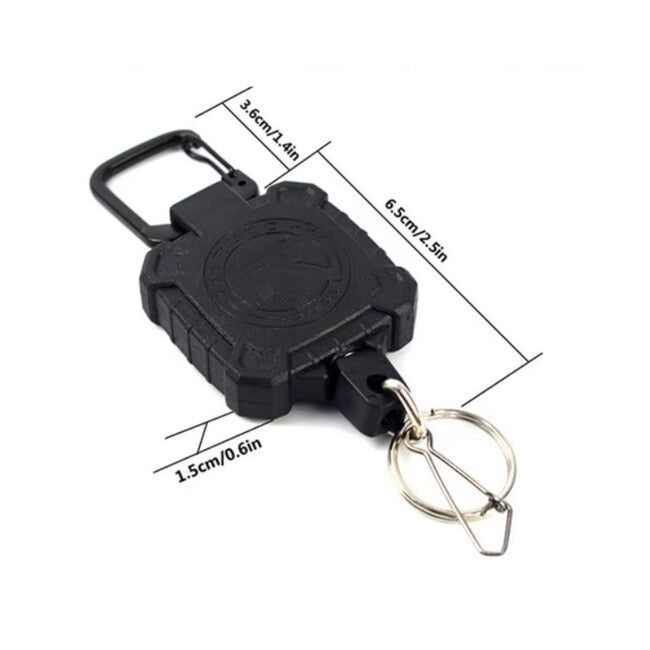 Leguon Keyhex karabiner s čeličnim užetom na ključeve, crni