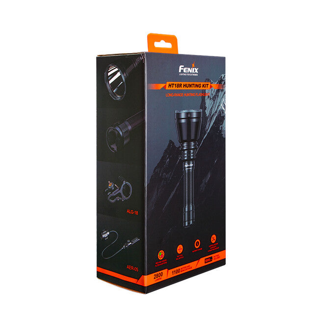 Fenix HT18R set lovačke svjetiljke s kabelskim prekidačem AER-05 i montažom na oružje ALG-18 kit, kabelskog prekidača aer-05 i montaže na oružje alg-18 kit