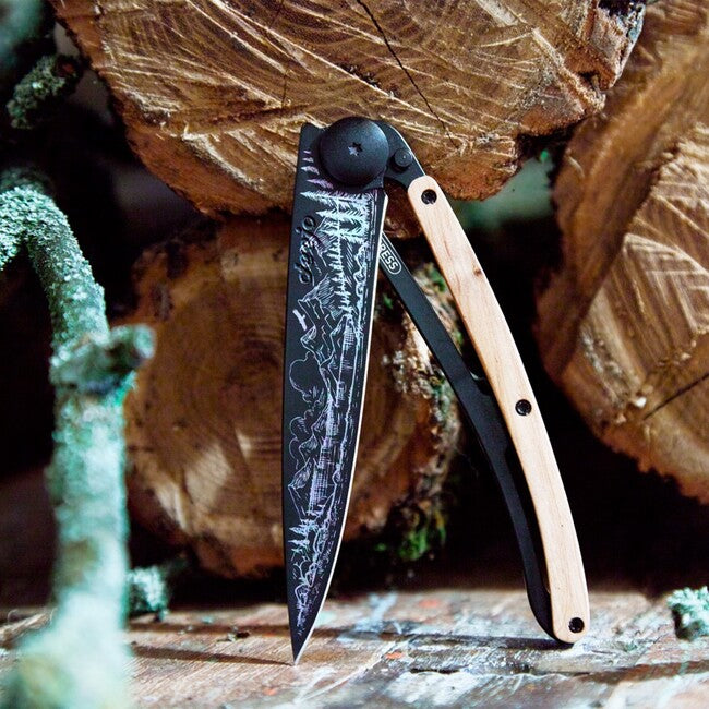 Deejo Tattoo sklopivi nož Black juniper wood Mountain