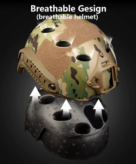 DRAGOWA Tactical Fast PJ taktička kaciga s naočalama Bolt, FG (bez certifikacije)