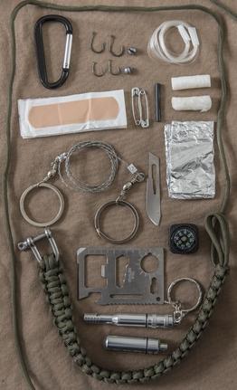 Mil-Tec paracord set za preživljavanje veliki, crni