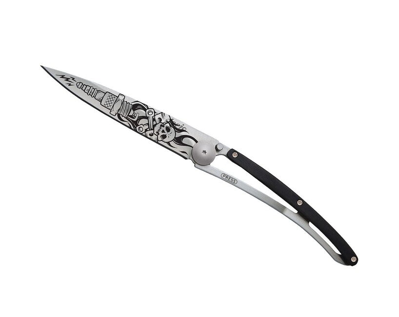 Deejo Tattoo Biker sklopivi nož ebony wood