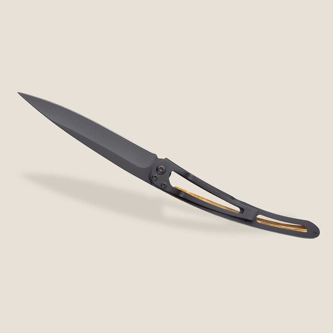 Deejo Prime cuts sklopivi nož Black tattoo olive wood