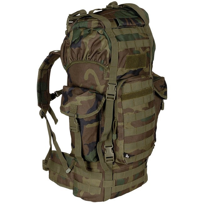 MFH MOLLE ruksak 65L, aluminijska šipka, woodland