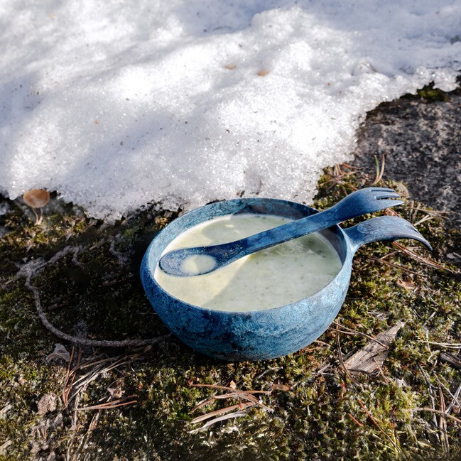 KUPILKA 33 + Spork set sa zdjelom i žlicom s vilicom u jednom, zelen