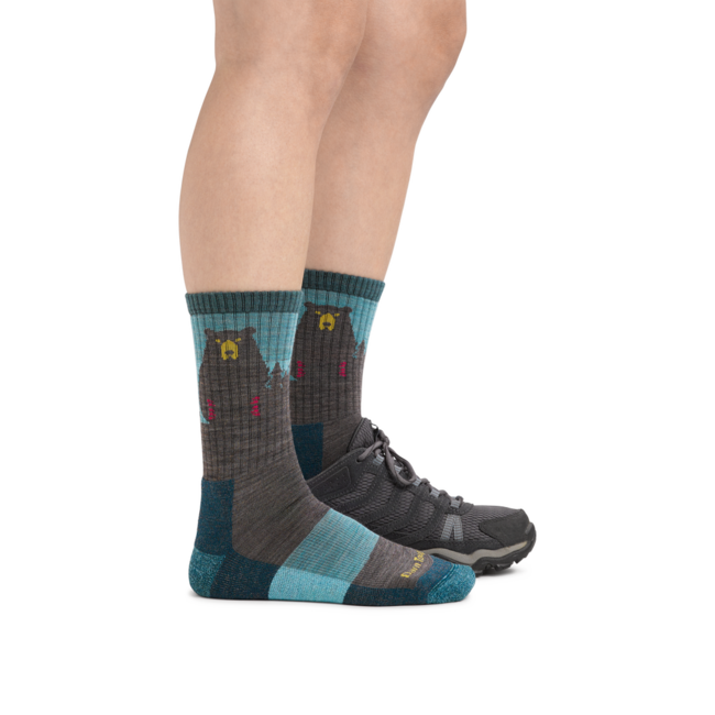 Darn Tough Bear Town Micro Crew Lightweight planinarske čarape s amortizacijom, Aqua