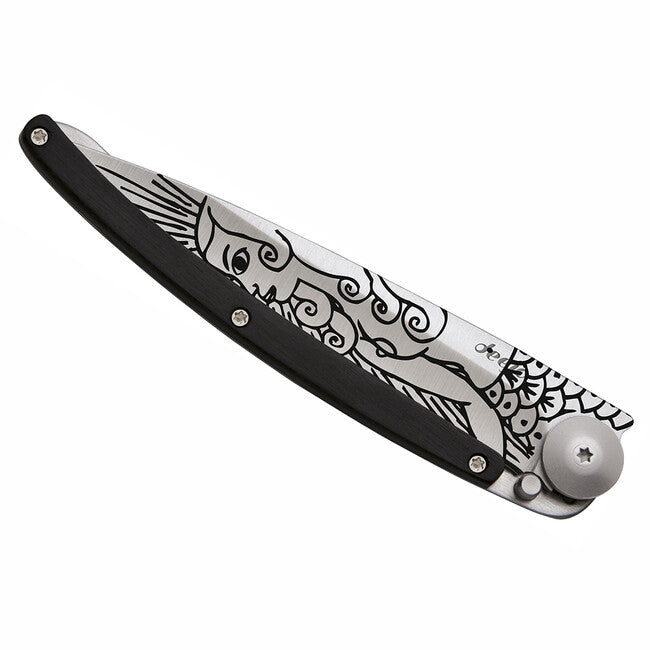 Deejo Tattoo sklopivi nož ebony wood Mermaid