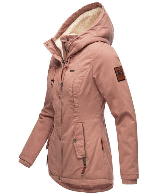Marikoo Bikoo parka zimska ženska s kapuljačom, terracotta