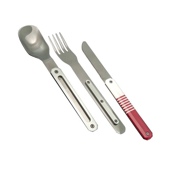 AKINOD putni set pribora magnetski, red mariniere-mirror finish