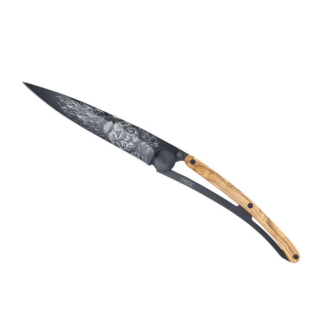 Deejo Tattoo sklopivi nož Black olive wood, Leo