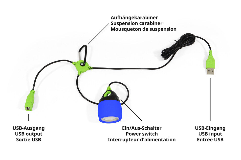 Origin Outdoors Connectable LED lampa, plava, 200 lumena, topla bijela
