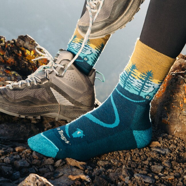 Darn Tough Northwoods Micro Crew Midweight planinarske čarape s amortizacijom, Dark Teal