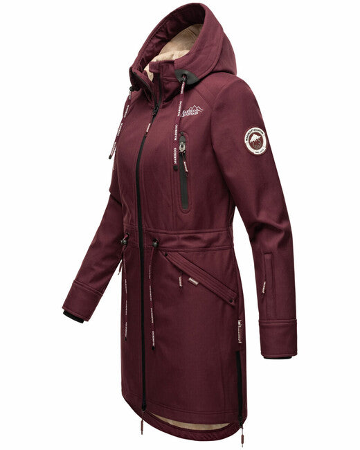 Marikoo Racquelle softshell jakna ženska s kapuljačom, wine