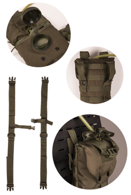Mil-Tec hidracijski ruksak laser cut 2.5l, maslinasto zelen