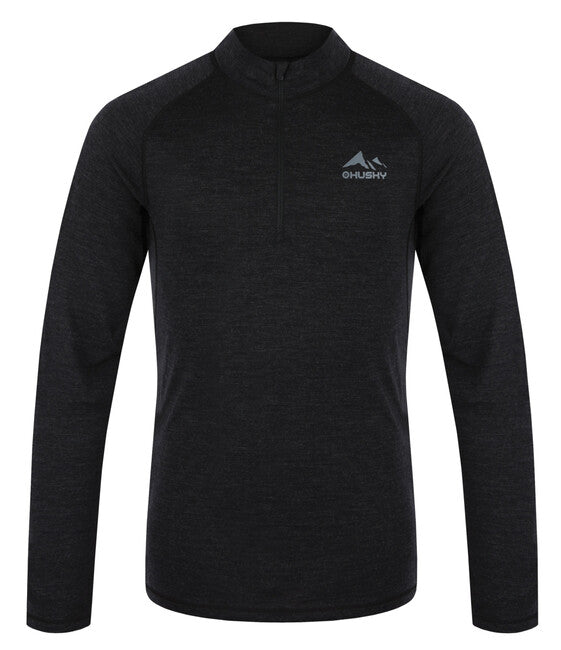 HUSKY Merino Merow Zips termo rublje majica s dugim rukavom, crna