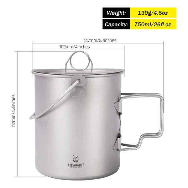 Silverant Titanijska šalica s poklopcem 750 ml