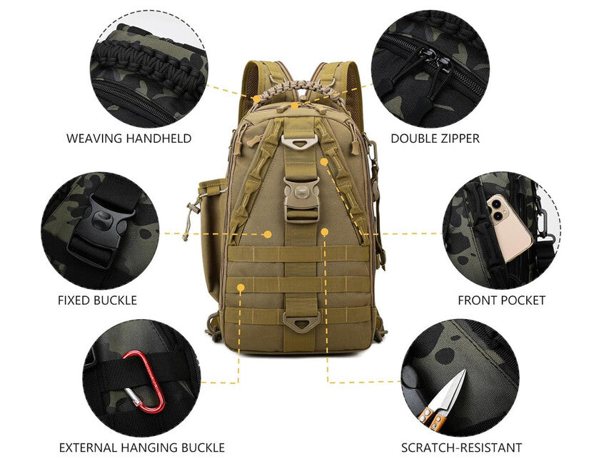 DRAGOWA TACTICAL Charlie jednoramenski ruksak 20 L, khaki
