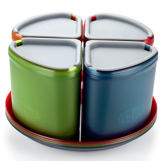 GSI Outdoors Infinity 4 Person Compact Tableset kamping set posuđa za 4 osobe, Multicolor