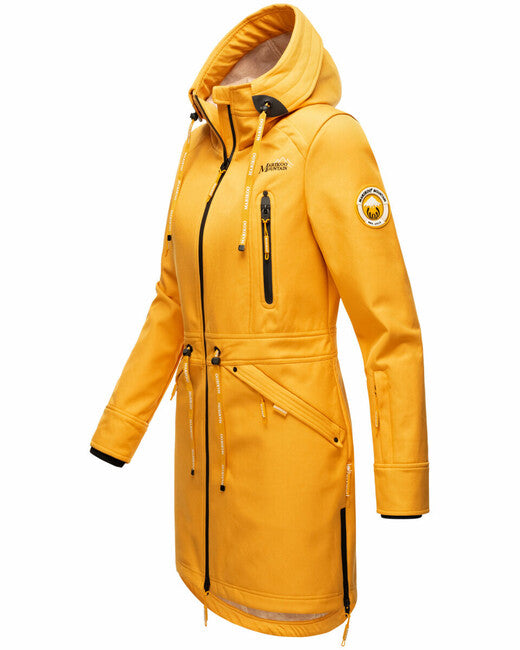 Marikoo Racquelle softshell jakna ženska s kapuljačom, amber yellow
