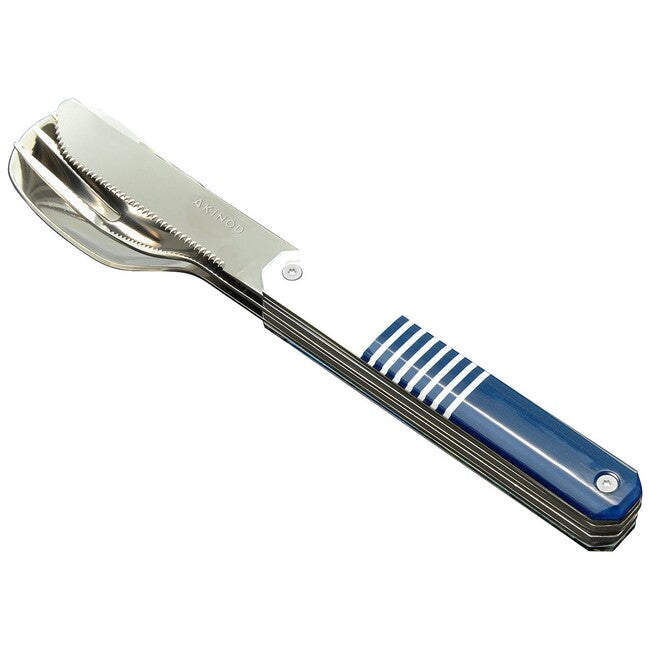 AKINOD Magnetski putni set pribora, blue mariniere-mirror finish