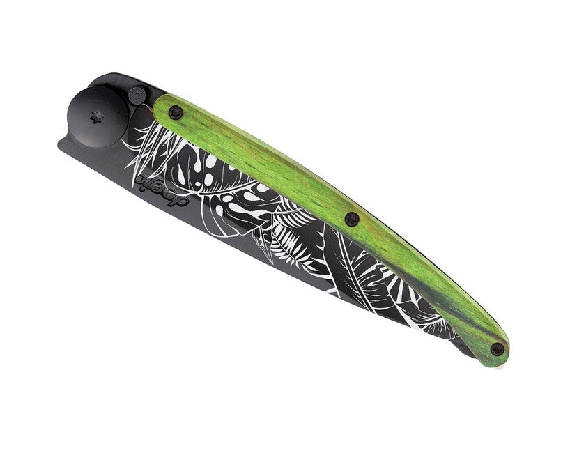 Deejo Tattoo sklopivi nož Jungle, Black green beech