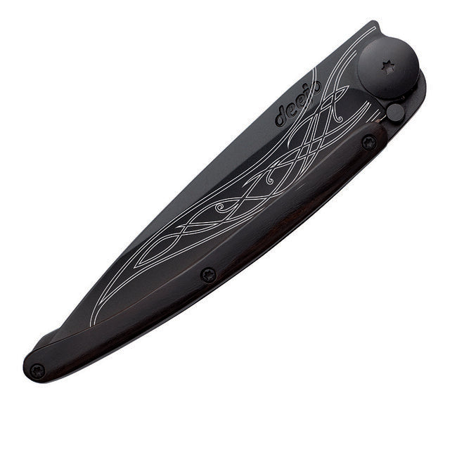 Deejo Black Tattoo sklopivi nož ebony wood Elven blade