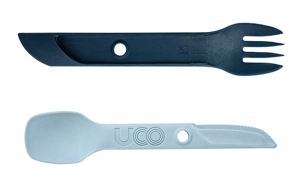 UCO Switch proširivi najlonski set pribora Spork s petljom za pričvršćivanje i držačem za vilicu, stoneblue
