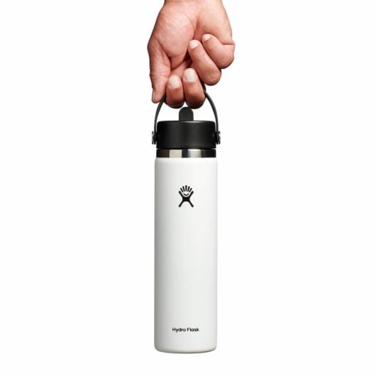 Hydro Flask Wide Mouth 24 OZ termoboca s nastavkom Flex Straw Cap 710 ml široka, white