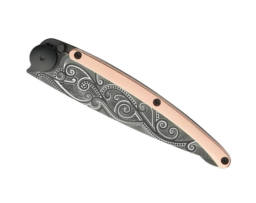 Deejo GOLD Tattoo sklopivi nož 18kt pink, Pacific