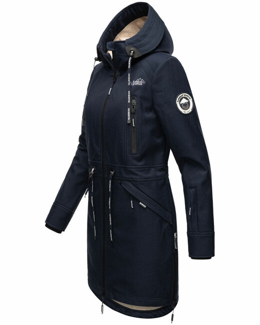 Marikoo Racquelle softshell jakna ženska s kapuljačom, navy
