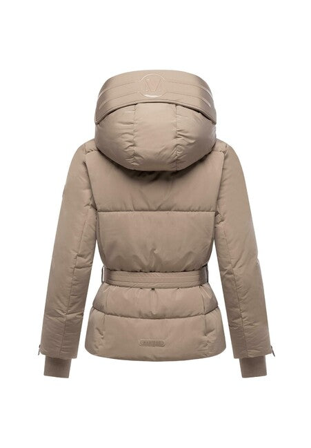 Marikoo Aleyna16 zimska jakna ženska s kapuljačom, taupe grey