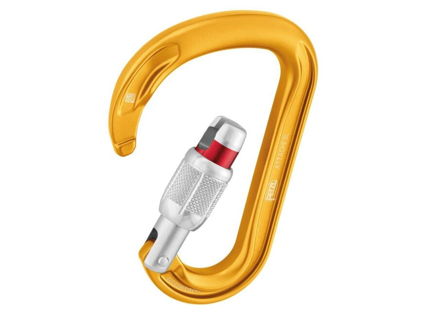 Petzl Attache HMS karabiner s kružnim presjekom i zaključavanjem, žuti