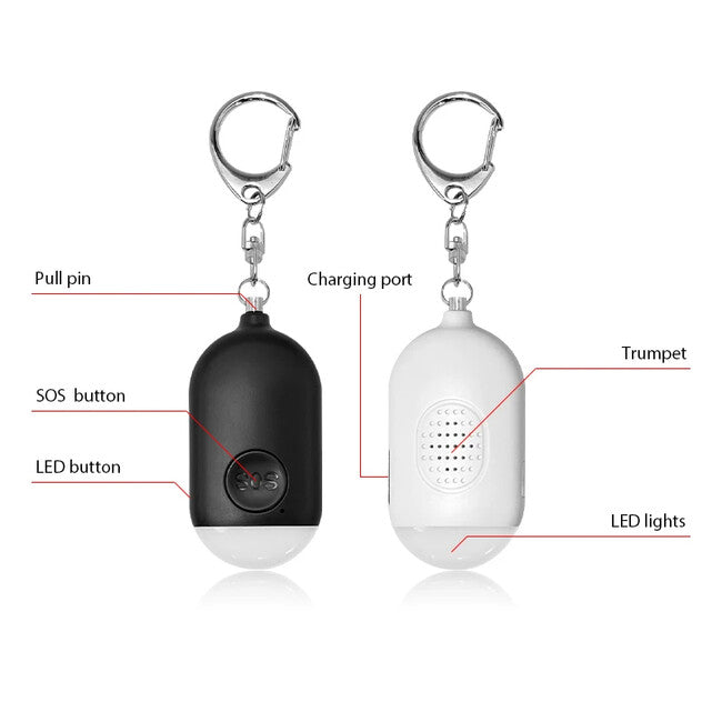 W&G SHIELD SOS vodootporni osobni alarm s LED svjetlom i gumbom za pokretanje, crni