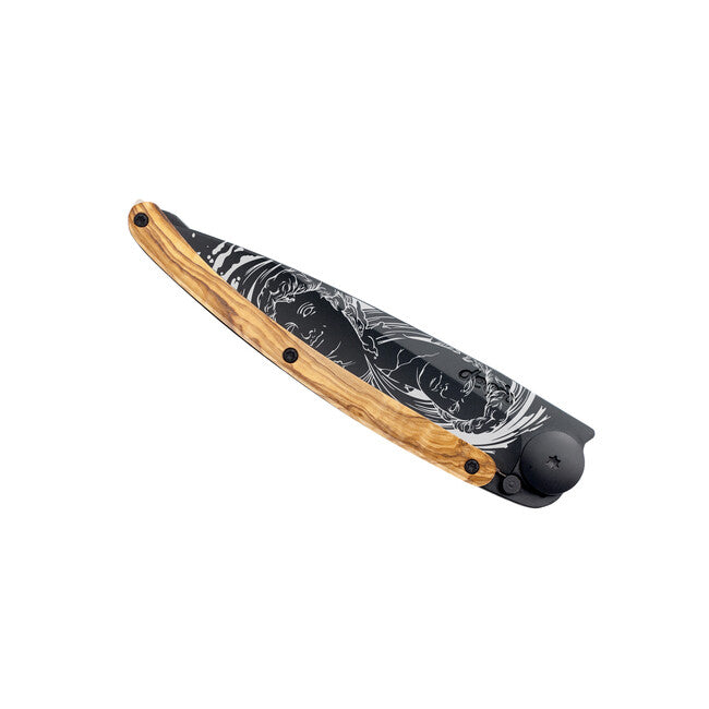 Deejo Gemini sklopivi nož Tattoo Black olive wood
