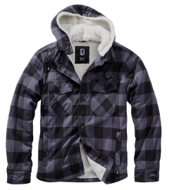 Brandit Lumberjacket jakna s kapuljačom, crno-siva