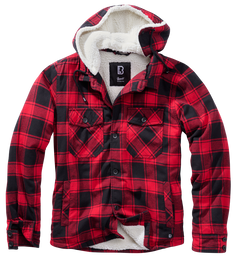 Brandit Lumberjacket jakna s kapuljačom, crveno-crna