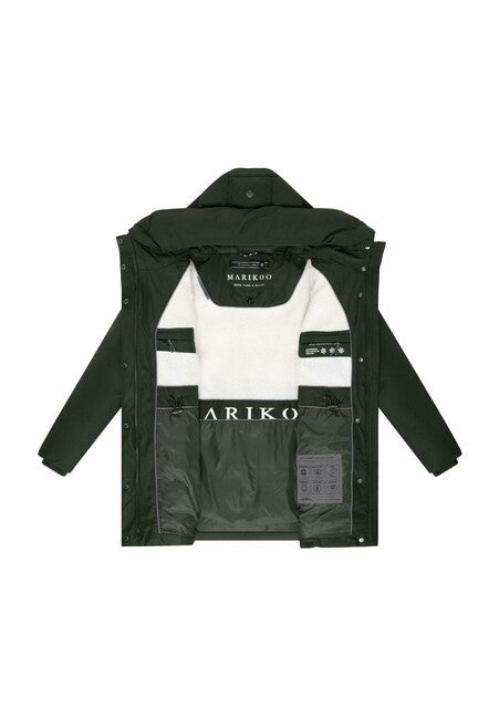 Marikoo Delilah16 ženska zimska jakna s kapuljačom, Dark olive