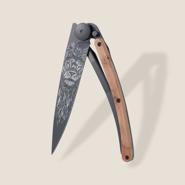 Deejo Tattoo sklopivi nož Lion, black juniper