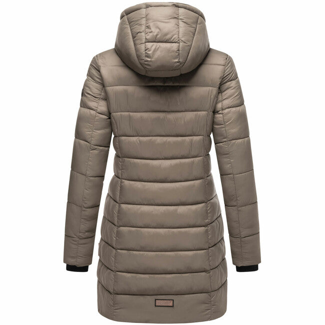 Marikoo Abendsternchen ženski prošiveni kaput s kapuljačom, Stone brown