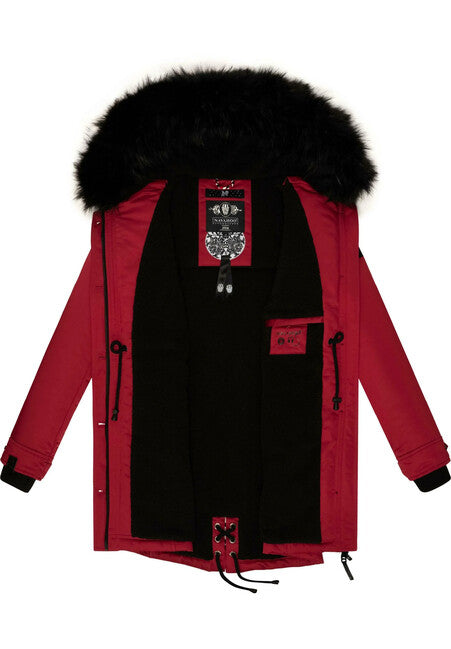 Navahoo LULUNA PRINCESS ženska zimska jakna s kapuljačom, Blood red