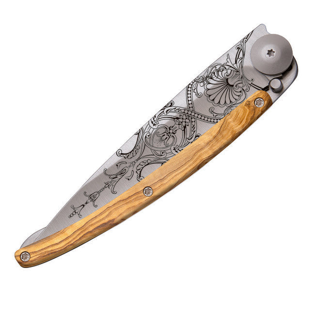 Deejo Tattoo sklopivi nož olive wood, Versailles