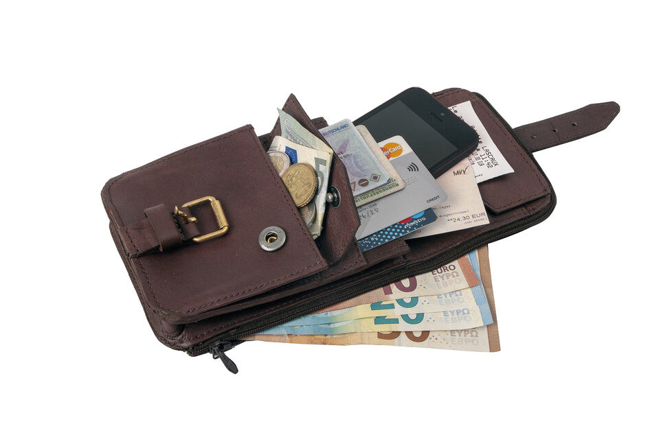BasicNature Belt Safe pojasna torbica, mokka