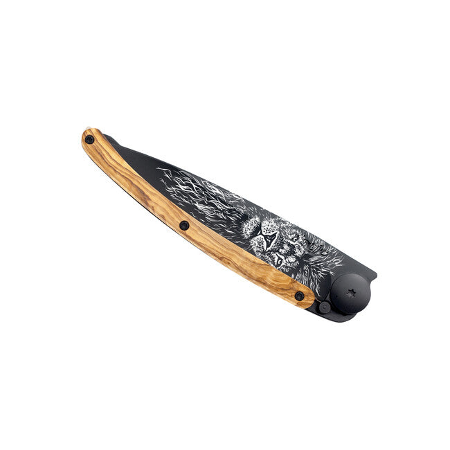 Deejo Tattoo sklopivi nož Black olive wood, Leo