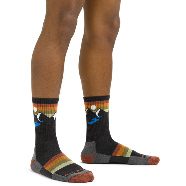 Darn Tough Sunset Ridge Micro Crew Lightweight planinarske čarape s amortizacijom, Charcoal