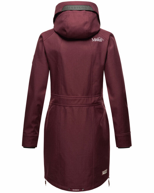 Marikoo Racquelle softshell jakna ženska s kapuljačom, wine