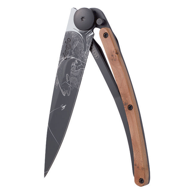 Deejo Trout sklopivi nož Nature crni juniper wood