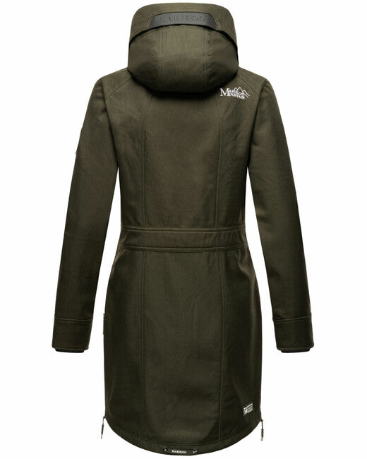 Marikoo Racquelle softshell jakna ženska s kapuljačom, maslinasto zelena